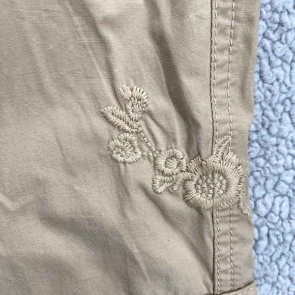 Bum Equipment Shorts Womens Plus 20 Cargo Capris Front Button Zip Closure Tan - Picture 7 of 11